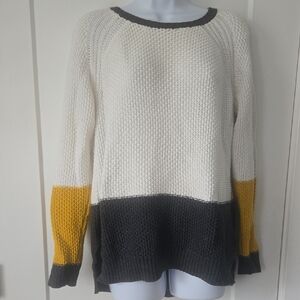 Eight Eight Eight Colorblock Sweater - Cream, Black, Yellow